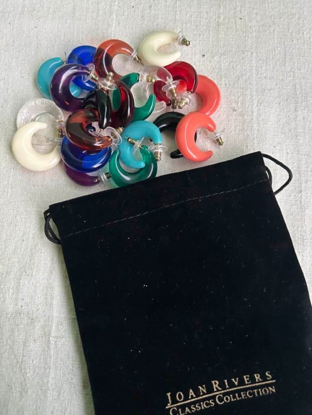 Joan River's Colorful Lucite Hoop Earrings - Set of 10 Pairs!